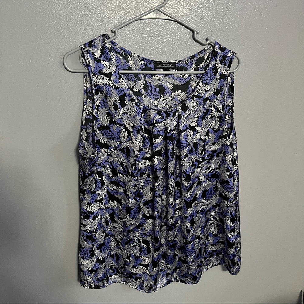 Notations size large blue, black and silver women’s blouse